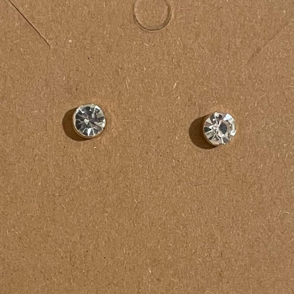Gold Tone Diamond Earrings
